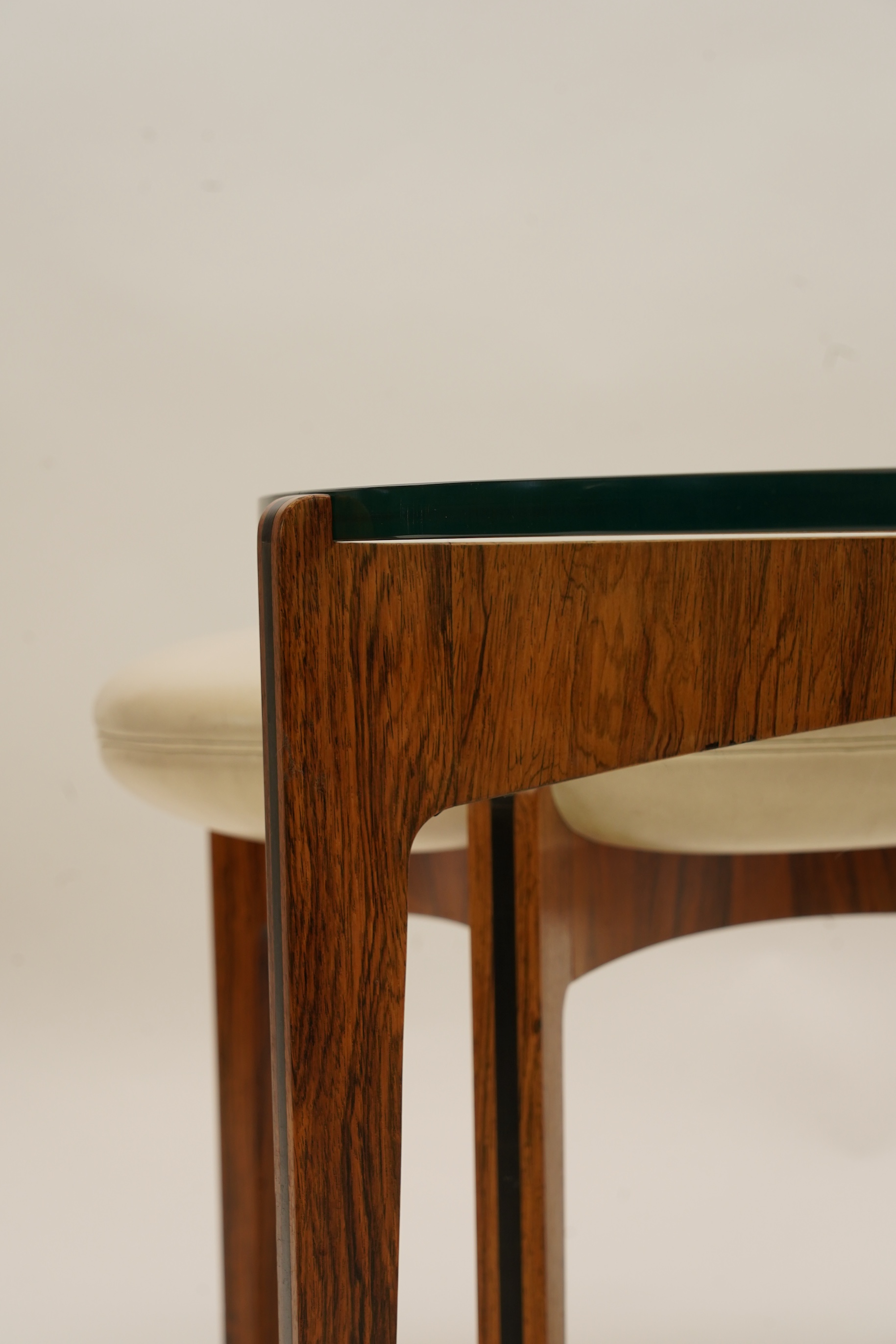 Sven Ellekaer (Danish, 1926-1984) for Christian Linneberg Møbelfabrik: A coffee table and three nesting stools ensuite